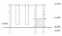 Kiiged - Kiik Lars 2 (mõõtmed 4,0 x 4,0 x 2,5 m) on valmistatud freesitud sügavimmutatud ümarpuidust. Paigaldamiseks vajalik turva-ala 7,0 x 7,0 m. 