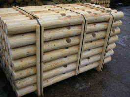 Round pole with 2 holes 140 x 1500 mm